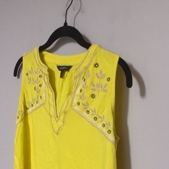 Banana Republic Yellow Embellished Tank Top - Picture 4 of 7
